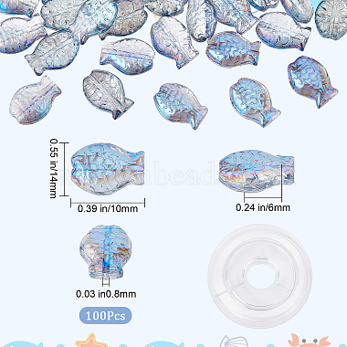 kits para hacer pulseras elásticas de peces diy sunnyclue(DIY-SC0020-13C)-2