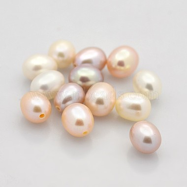 8mm Mixed Color Oval Pearl Beads