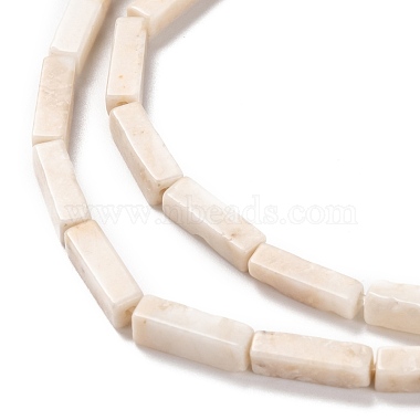 Chapelets de perles en bois pétrifié naturel(G-G837-20)-3