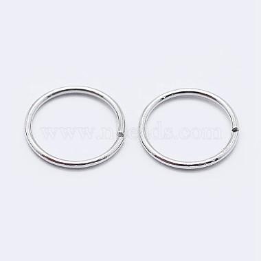 Rhodium Plated 925 Sterling Silver Open Jump Rings(STER-F036-02P-1x9mm)-2