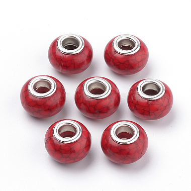 14mm Red Rondelle Acrylic Beads
