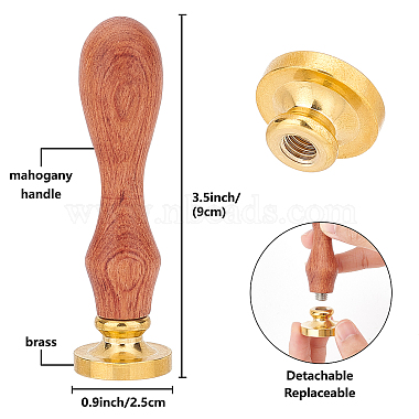 Sello de cera de latón con mango de palisandro(AJEW-WH0412-0316)-2