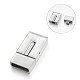 Smooth 304 Stainless Steel Rectangle Bayonet Clasps(STAS-E089-62C)-1