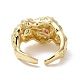 Colorful Cubic Zirconia Horse Eye Open Cuff Ring(RJEW-P032-40G)-3