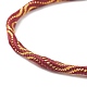 Браслет из нейлона с круглым шнуром и серебряной застежкой из латуни для женщин(BJEW-C020-10G)-4
