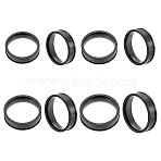 4Pcs 4 Styles Stainless Steel Grooved Finger Ring Settings, Ring Core Blank, for Inlay Ring Jewelry Making, Black, Inner Diameter: 16~19mm, 6mm, 1pc/style(STAS-LP0001-43EB-04)