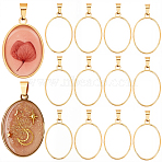 18Pcs Stainless Steel Open Back Bezel Pendants, Oval Charms, Filling Accessories, for Epoxy Resin, Resin Jewelry Making, Golden, 31.5x21x2mm, Hole: 7.5x4mm(STAS-SP0002-21)