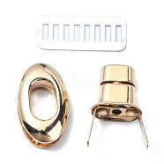 (Defective Closeout Sale: Scratched) Alloy Bag Twist Lock Accessories, Handbags Turn Lock, Oval, Light Gold, Rectangle: 1.45x3.45x0.05cm(FIND-XCP0002-73)