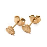 Ion Plating(IP) 304 Stainless Steel Haart Stud Earrings for Women, Golden, 5x5mm, Pin: 0.8mm(EJEW-K243-02G)