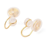 Brass with Silicone Clip-on Earring Findings, Real 14K Gold Plated, 16.5x11x9.5mm(KK-N256-15G)