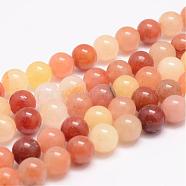 Natural Topaz Jade Bead Strands, Round, 10mm, Hole: 1mm, about 38pcs/strand, 15.5 inch(G-K153-B43-10mm)