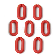 Rubberized Style Acrylic Linking Rings, Quick Link Connectors, For Cable Chains Making, Oval, Red, 20x11x3mm, Inner Diameter: 13.5x4mm(OACR-N011-004C)