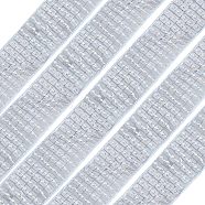 5 Rows Plastic Paillette Lace Trim, Sequins Lace Ribbons, Garment Accessories, Silver, 1 inch(26mm), about 20yards(182.88m)/bundle(OCOR-WH0030-91B)