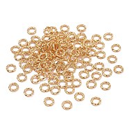 Brass Open Jump Rings, Long-Lasting Plated, Twist Ring, Real 18K Gold Plated, 18 Gauge, 6x1mm, Inner Diameter: 4mm(KK-F824-110A-G)