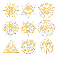 Nickel Decoration Stickers, Metal Resin Filler, Epoxy Resin & UV Resin Craft Filling Material, Eye Pattern, 40x40mm, 9 style, 1pc/style, 9pcs/set(DIY-WH0450-008)