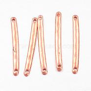 Tibetan Style Alloy Bar Links connectors, for Jewelry Design, Cadmium Free & Nickel Free & Lead Free, Strip, Rose Gold, 3x33x1mm, Hole: 1mm(TIBE-A14039-RG-FF)