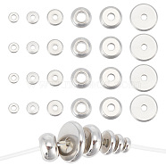 180Pcs 6 Styles 202 Stainless Steel Spacer Beads Sets, Disc & Rondelle, Stainless Steel Color, 4~10x1.5~4mm, Hole: 1.2mm, 30pcs/style(STAS-AR0001-67)