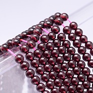 Mo Chesapeake Import Natural Grade AAAA Garnet Round Beads Strands, 4mm, Hole: 1mm, about 95pcs/strand, 16 inches(G-E300-AAAA-4mm)