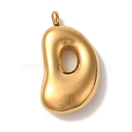 Ion Plating(IP) 304 Stainless Steel Pendants, Letter Charm, Golden, Letter D, 25.5x15x6.5mm, Hole: 2mm(STAS-M017-08G-04)