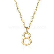 Fashionable Stainless Steel Creative Number 8 Pendant Necklace for Women's Daily Wear.(GN8119-1)