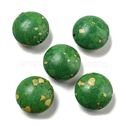 Dyed Synthetic Turquoise Beads, Flat Round, Green, 20.5x11~12mm, Hole: 1mm(G-B070-32A)