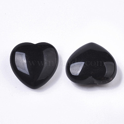 Natural Obsidian Heart Love Stone, Pocket Palm Stone for Reiki Balancing, 30x30.5x12.5mm(G-R461-06B)