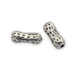 Brass Beads, Peanut, Nickel Free, Antique Silver, 10x4x4mm, Hole: 1mm(KK-J187-17AS-NF)