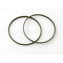 Brass Linking Rings, Nickel Free, Antique Bronze, 20x0.7~1mm(X-EC18720mm-NFAB)