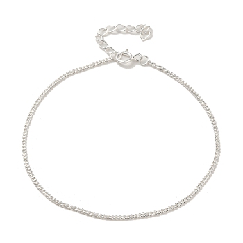 925 Sterling Silver Curb Chain Bracelets for Women, Silver, 6-7/8 inch(17.35cm), 1.2mm