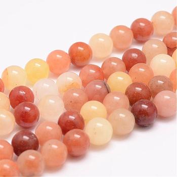 Natural Topaz Jade Bead Strands, Round, 10mm, Hole: 1mm, about 38pcs/strand, 15.5 inch