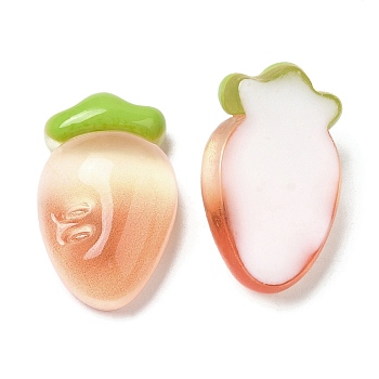 Translucent Resin Fruit Cabochons, for Jewelry Making, Carrot, 23x14x9mm