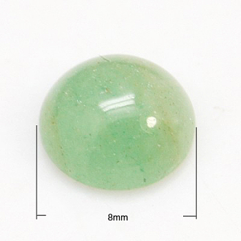 Gemstone Cabochons, Half Round/Dome, Green Aventurine, 8x3.5mm