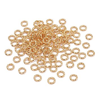 Brass Open Jump Rings, Long-Lasting Plated, Twist Ring, Real 18K Gold Plated, 18 Gauge, 6x1mm, Inner Diameter: 4mm