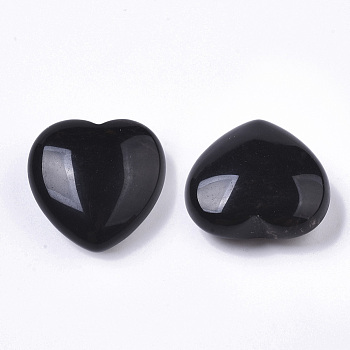 Natural Obsidian Heart Love Stone, Pocket Palm Stone for Reiki Balancing, 30x30.5x12.5mm