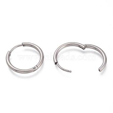 304 Stainless Steel Needle with 201 Stainless Steel Ring Huggie Hoop Earrings(EJEW-L256-02A-P)-2