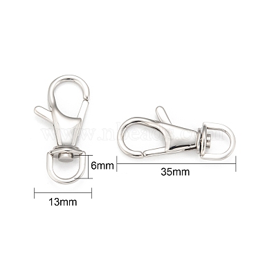 Polished 316 Stainless Steel Large Lobster Claw Swivel Clasps(X-STAS-R072-27)-2