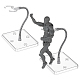 Assembled Rectangle PS Plastic Action Figure Display Stands with Adjustable Iron Support Arm(ODIS-WH0100-12B)-1