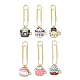 Cup with Cat Alloy Enamel Pendant Bookmarks(AJEW-JK00305)-1