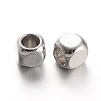 Cube Brass Spacer Beads, Cadmium Free & Lead Free, Platinum, 3x3x3mm, Hole: 2mm(KK-L129-46P)