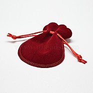 Velvet Bags Drawstring Jewelry Pouches, for Party Wedding Birthday Candy Pouches, FireBrick, 10x8cm(TP-O002-A-08)