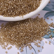 MIYUKI Delica Beads, Cylinder, Japanese Seed Beads, 11/0, (DB0901) Sparkling Honey Beige Lined Crystal, 1.3x1.6mm, Hole: 0.8mm, about 20000pcs/bag, 100g/bag(SEED-J020-DB0901)