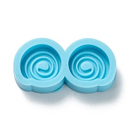 DIY Pendant Silicone Molds, for Earring Makings, Resin Casting Molds, For UV Resin, Epoxy Resin Jewelry Making, Donuts, Deep Sky Blue, 15.5x31x6mm, Inner Diameter: 12x12.5mm(DIY-G042-26)