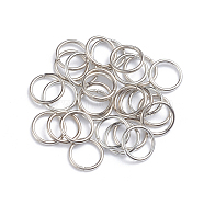 Iron Jump Rings, Open Jump Rings, Round Ring, Platinum, 6x0.9mm, 19 Gauge, Inner Diameter: 4.2mm, about 100pcs/bag(IFIN-CJC0001-02B-P)