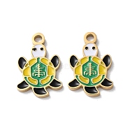 Ion Plating(IP) 304 Stainless Steel Pendants, with Enamel, Turtle Charm, Golden, 17x11x1.5mm, Hole: 1.8mm(STAS-C083-07G-01)