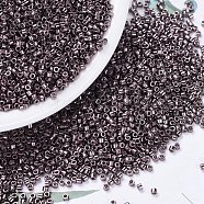MIYUKI Delica Beads, Cylinder, Japanese Seed Beads, 11/0, (DB0454) Galvanized Smoky Amethyst, 1.3x1.6mm, Hole: 0.8mm, about 10000pcs/bag, 50g/bag(SEED-X0054-DB0454)
