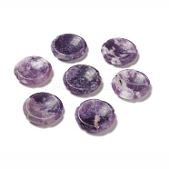 Natural Lilac Jade Worry Stones, Flower Shape, 37.5~38x38x7~7.5mm(G-E586-01M)