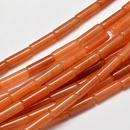 Natural Red Aventurine Column Beads Strands, 13~14x4~5mm, Hole: 1mm, about 29pcs/strand, 15.7 inch(G-F247-06B)
