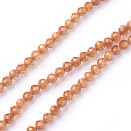 Natural Garnet Beads Strands, Faceted, Round, Orange, 2~2.5mm, Hole: 0.5mm, about 180~200pcs/strand, 14.5~16.1 inch(37~41cm)(G-F619-17B-2mm)