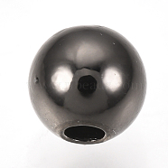 Brass Beads, Round, Gunmetal, 8mm, Hole: 1.6~1.8mm(KK-Q738-8mm-03B)