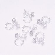 Plastic Clip-on Earring Findings, for Non-pierced Ears, Clear, 11x9x4mm, Fit for 3mm rhinestone(X-KY-P007-E01)